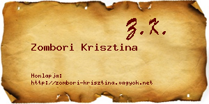 Zombori Krisztina névjegykártya